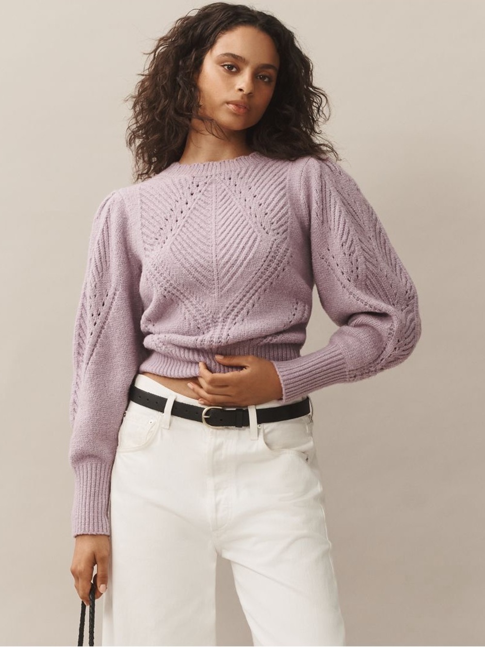By Anthropologie Scalloped Collar Sweater Sz S